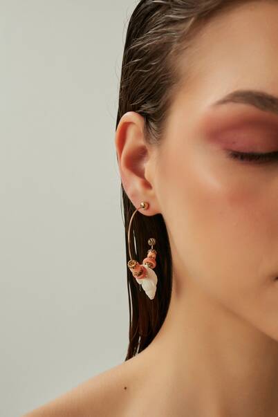 Shell Hoop Earrings - 4