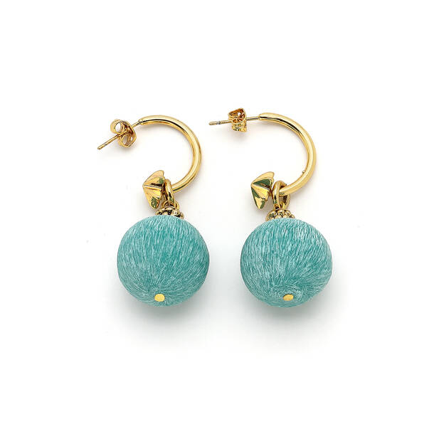 Solstice Turquoise Mica Gold Plated Top Earrings - 1