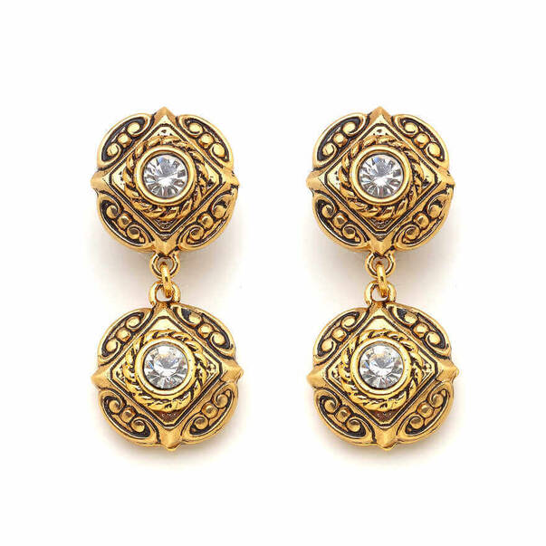 Sophia Gold Plated Crystal Clip-On Earrings - 1