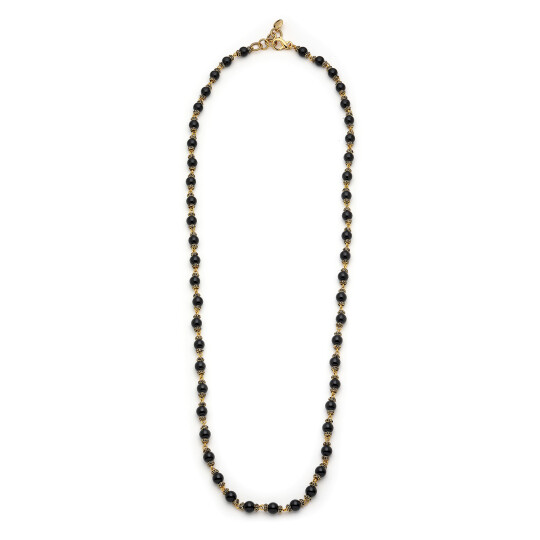 Starlit Obsidian Onyx Gold Plated Necklace 