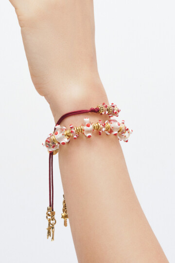 Summer Dots Key Star Charm Rope Bracelet 