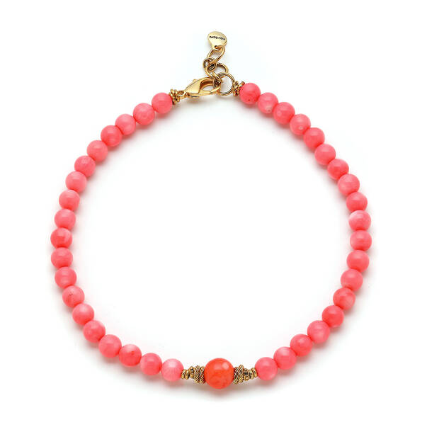 Trigger Pink Coral Natural Stone Necklace - 1