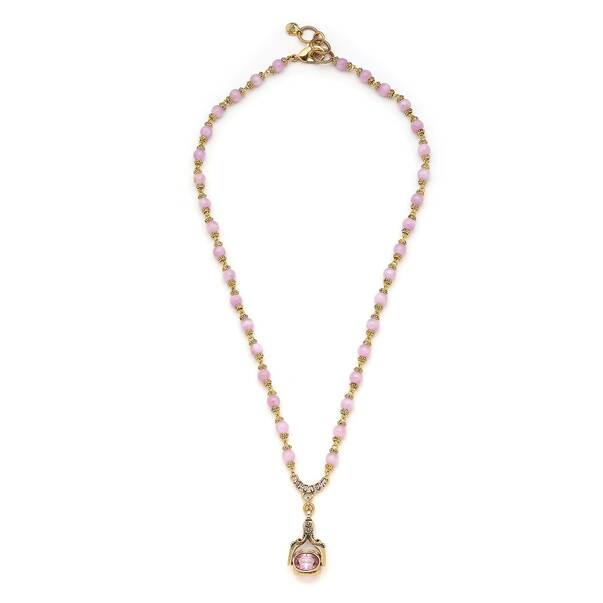 Twilight Lilac Zircon Charm Necklace - 1