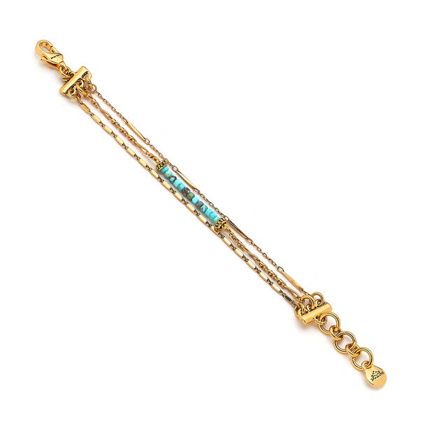 Typhoon Turquoise Gold Plated Chain Bracelet - 1