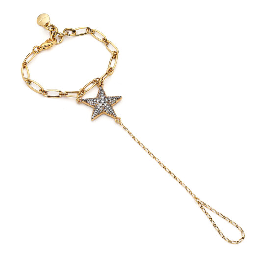 Vivienne Gold Plated Star Zircon Charm Chain Shahmaran 