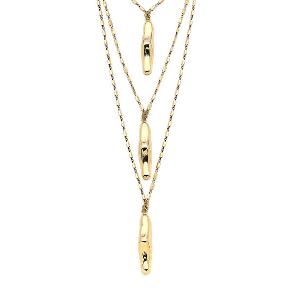 Wade Gold Plated Multi Charm Chain Necklace - 3