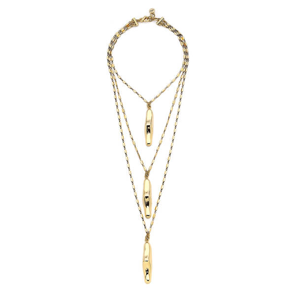 Wade Gold Plated Multi Charm Chain Necklace - 1