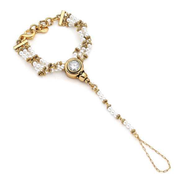 Zara Gold Plated Pearl Shahmaran - 1